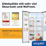 thumbnail of Exquisit Side-by-Side-Kühlschrank, Kühl-Gefrierkombination, NoFrost, 442 Liter, Schnellgefrieren, Alarm, 4-Sterne-Gefrieren, SBS546-040E inoxlook-az