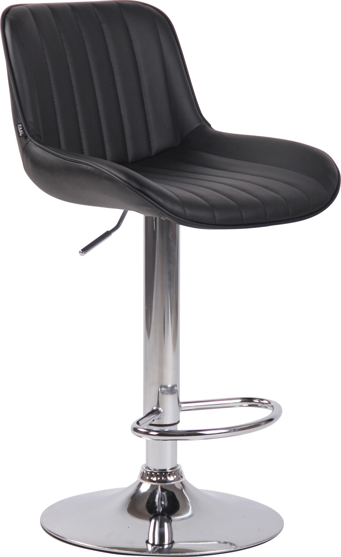 Barhocker BEKIM - Kunstleder Schwarz 50x50x86 cm Silber | Barstuhl Mit Lehne Drehbar Tresenhocker Tresenstuhl Kneipenhocker Kneipenstuhl