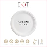 thumbnail of DOT Horeca Solutions 1000 Piatti piani carta bagassa 17 CM usa e getta monouso polpa di cellulosa compostabili bio bianco delivery