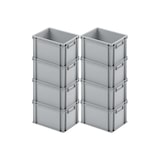 thumbnail of PROREGAL 8x Eurobehälter mit geschlossenem Griff | HxBxT 23,5x30x40cm | 22 Liter | Grau | Eurobox, Transportbox, Transportbehälter