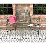 thumbnail of DanDiBo Sitzbank Halbrund Metall Wetterfest Grün 130 cm Baumbank 96009 Gartenbank Parkbank Eisenbank