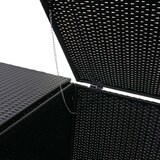 thumbnail of PROREGAL 2er-Mülltonnenverkleidung | HxBxT 176x130x131cm | Poly-Rattan 2x120l | Schwarz | Mülltonnenbox Mülltonnenabdeckung