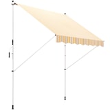 thumbnail of Toldo manual retráctil 300x150x170-280 cm toldo para balcón con altura ajustable manivela y protección solar para terraza jardín naranja