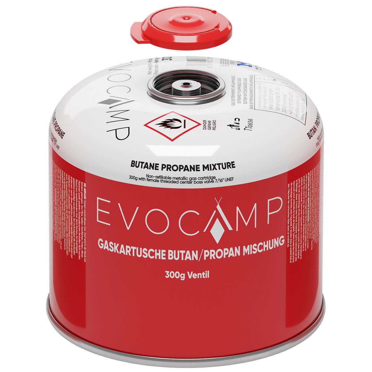 EVOCAMP 2x Propan Butan Gaskartusche 300g - Schraubkartusche passend für Weber Q100/1200