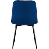 thumbnail of Set de 4 sillas de salón Dijon en tela o terciopelo Azul/Terciopelo