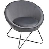 thumbnail of tectake Loungestoel Centera, gestoffeerd, rond - Fluweellook antraciet - 405570