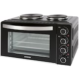 thumbnail of Bomann KK 6059 CB Kleinküche, 28 Liter Mini-Backofen mit 2 Kochplatten, Umluft, Ober- & Unterhitze, Drehspieß, Cool-Touch-Griff, 3100 Watt, Schwarz