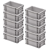 thumbnail of 10x Transportbehälter/Lagerkasten, stapelbar, LxBxH 300 x 200 x 120 mm, extrem stabil, Boden und Wände geschlossen, Farbe grau