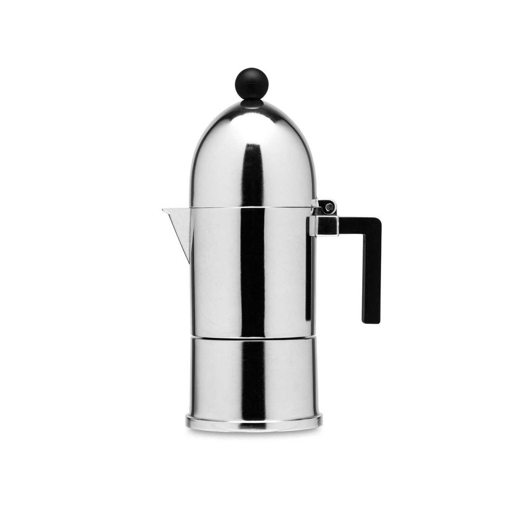 la cupola, 6-tassen-Induktionskaffeemaschine mit schwarzem Griff, alessi
