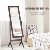 thumbnail of Standspiegel Ganzkörperspiegel 47x46x148 cm verstellbarer Neigungswinkel robustes MDF dickes Glas pflegeleicht für Flur Schlafzimmer Bad Kaffeebraun