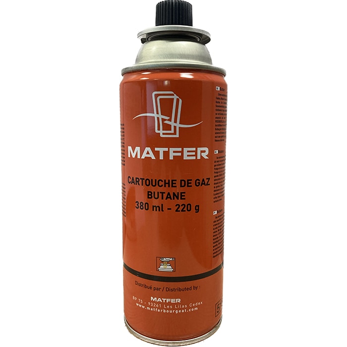 Matfer Cartouche gaz forme haute 380 ml pour réchaud de table