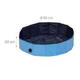 thumbnail of Relaxdays Hundepool, H x D: 20 x 80 cm, faltbar, mit Ablassventil, Hundeplanschbecken zur Abkühlung, PVC & MDF, blau