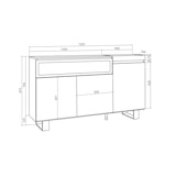 thumbnail of Credenza, Mobile, Cucina, Madia, mobile ingresso, 150x35x87cm, 3 Porte, Camino elettrico, Design industriale, Stile moderno, Nero _ 67_4