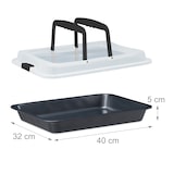 thumbnail of Relaxdays Backblech mit Deckel, 3in1 Kuchen Transportbox, BxT 40,5x32,5 cm, hoher Rand, Kuchenblech rechteckig, schwarz