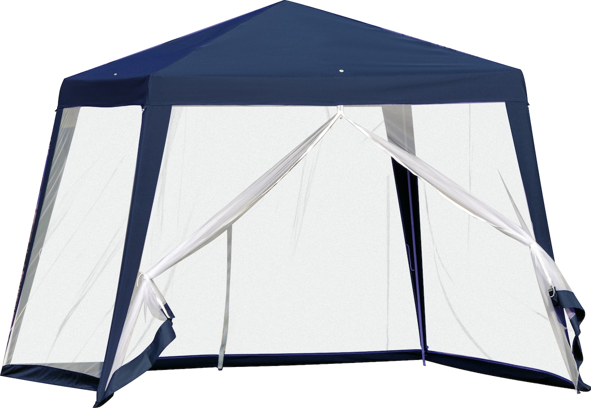Carpa de Jardín 3x3 m Cenador con 4 Partes Laterales Mosquitera con Cremallera Protección UV para Patio Exterior Eventos Fiesta