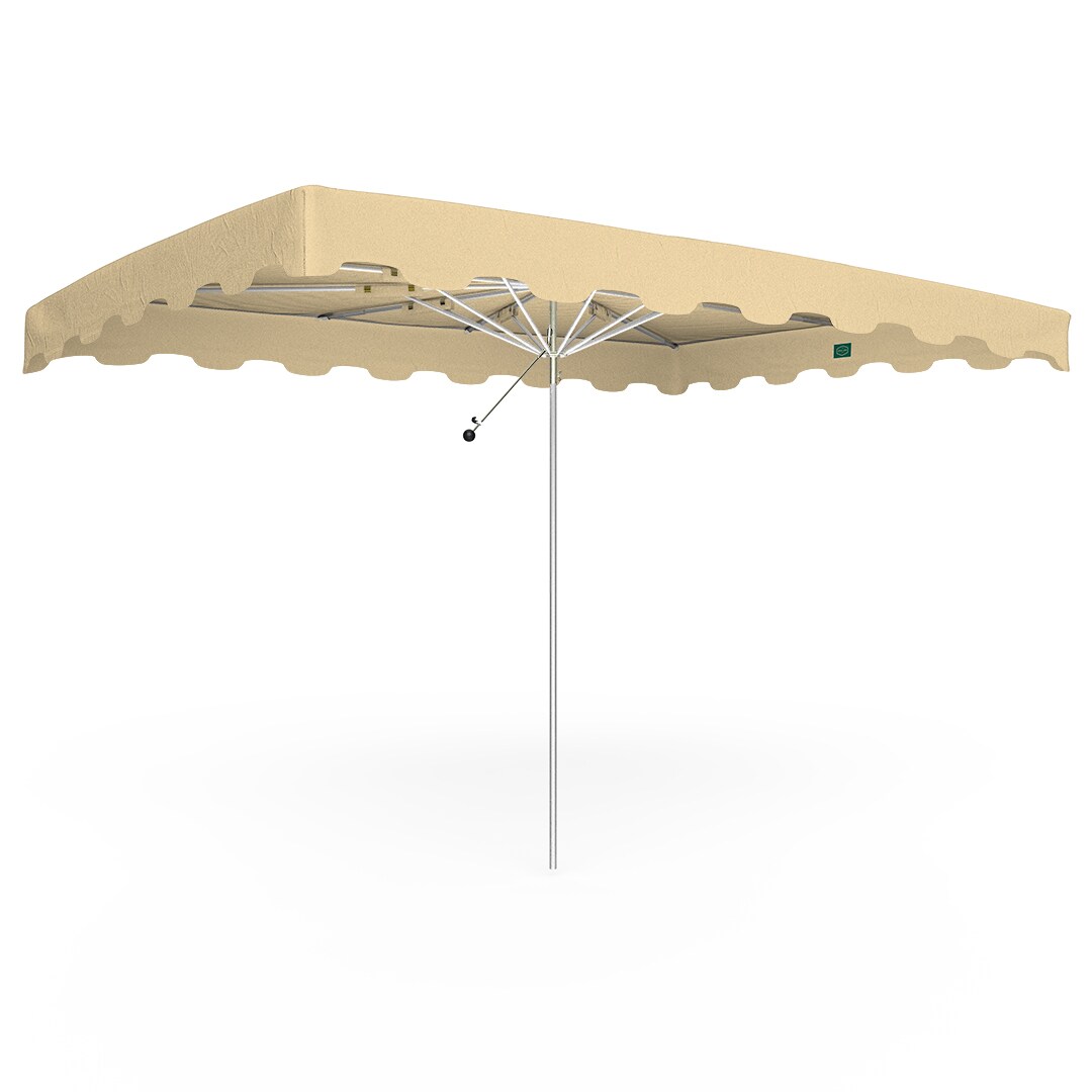 Parasol de marché forain 350x250cm Ivoire - Armature Télescopique + Toile + Housse
