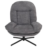 thumbnail of Relaxsessel mit Hocker HWC-P32, Fernsehsessel Nosagfederung, drehbar Metall Stoff/Textil Chenille (370 g/m²) ~ grau