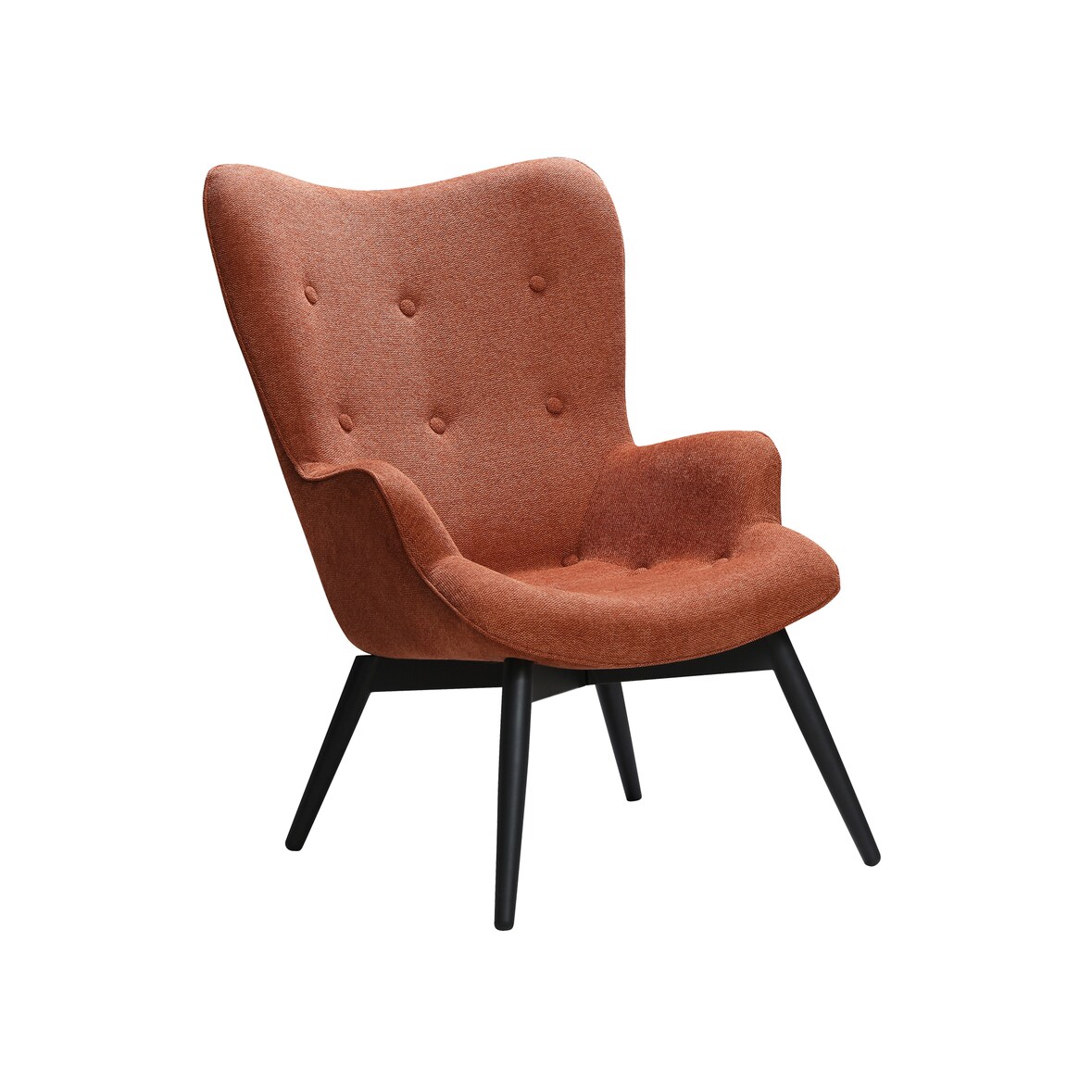 SalesFever Polstersessel | Bezug Strukturstoff | Gestell Metall schwarz | B 80 x T 99 x H 92 cm | kupfer