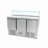 thumbnail of Réfrigérateur pour la préparation des pizzas - 137 cm - 3 portes - s'adapte à 8 x 1/6 GN - incl couvercle en verre