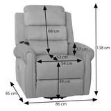 thumbnail of Fernsehsessel HWC-K63, Relaxsessel, Liegefunktion Aufstehhilfe Massage Heizfunktion, Stoff (220g/m²) Cord ~ creme-weiß