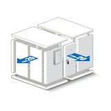 thumbnail of KBS Kühlzelle 1980x1380x2180 mm 1 Tür rechts wechselbar Stahlblech weiß 2,16 m²