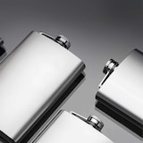 thumbnail of Intirilife Flachmann Schnapsfläschchen Getränkebehälter aus Edelstahl in Silber mit 250 ml Füllmenge - 9.3 x 2.2 x 13.9 cm