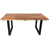 thumbnail of Outdoor-Baumkantentisch 180 x 90 cm Akazie U-Gestell Schwarz AVILA
