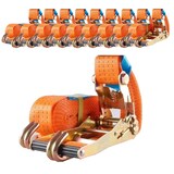 thumbnail of 10x Profi Ratschen Spanngurt Spanngurte Zurrgurt 2-tlg 6m 4t 4to 4000kg TÜV/GS ORANGE