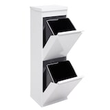 thumbnail of ARREGUI Top CR221-B Cubo de basura y reciclaje de acero de 2 cubos con bandeja superior multiusos, mueble de reciclaje, 2 x 17 L (34 L), blanco