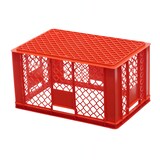 thumbnail of 4 Stück Bäckerkisten 600 x 400 x 320 mm + 1 Transportroller in Rot