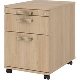 thumbnail of bümö Rollcontainer mit Hängeregistratur, Container abschließbar aus Holz in Eiche - Rollwagen für's Büro mit Hängeregister als Schreibtisch