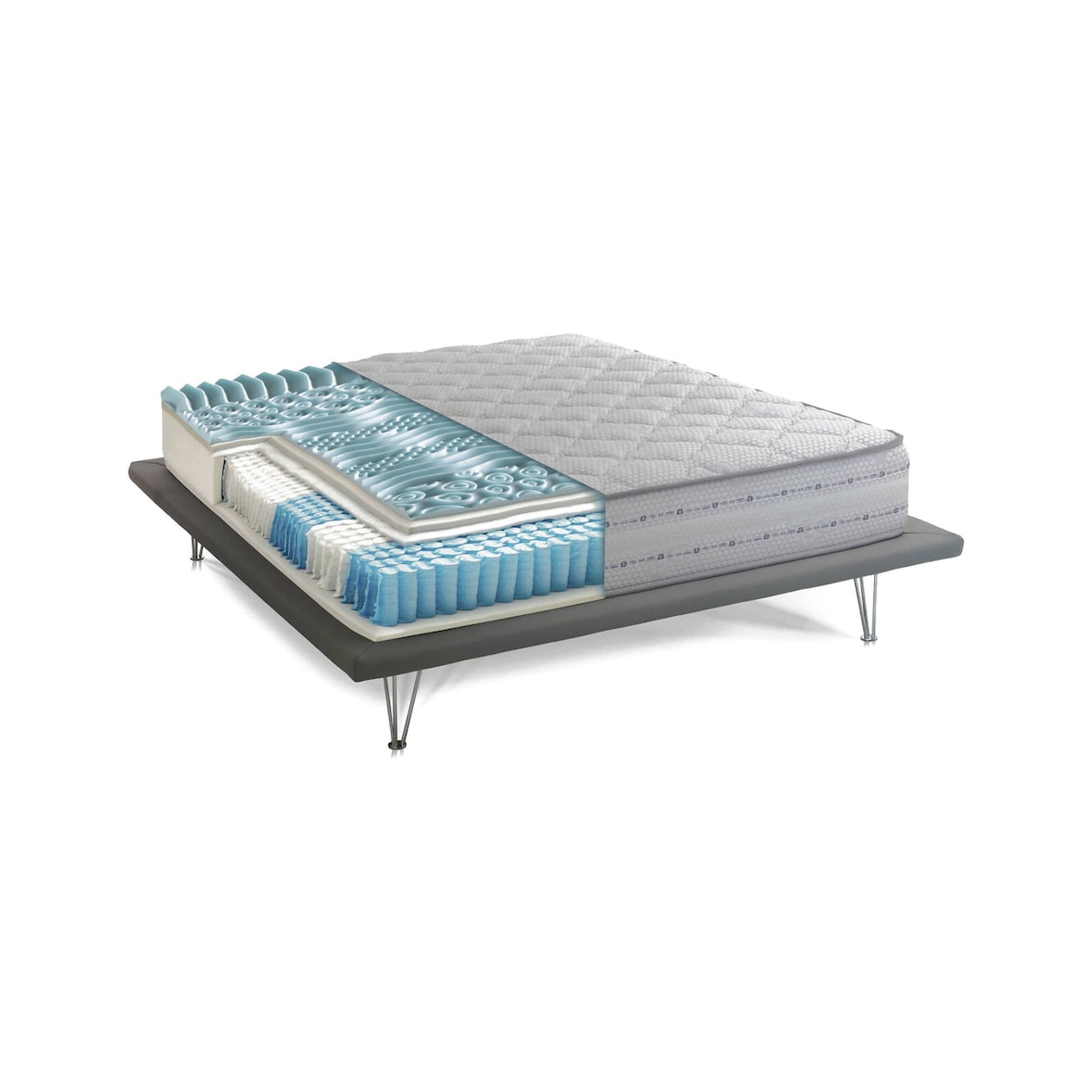 Dmora Einzelmatratze Dledr, Matratze aus Memory-Schaum und Taschenfederkern, 100 % Made in Italy, milbenhemmend und hypoallergen, 80 x 190 x 26 cm