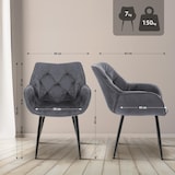 thumbnail of Lot de 2 chaises Tanna velours Gris foncé
