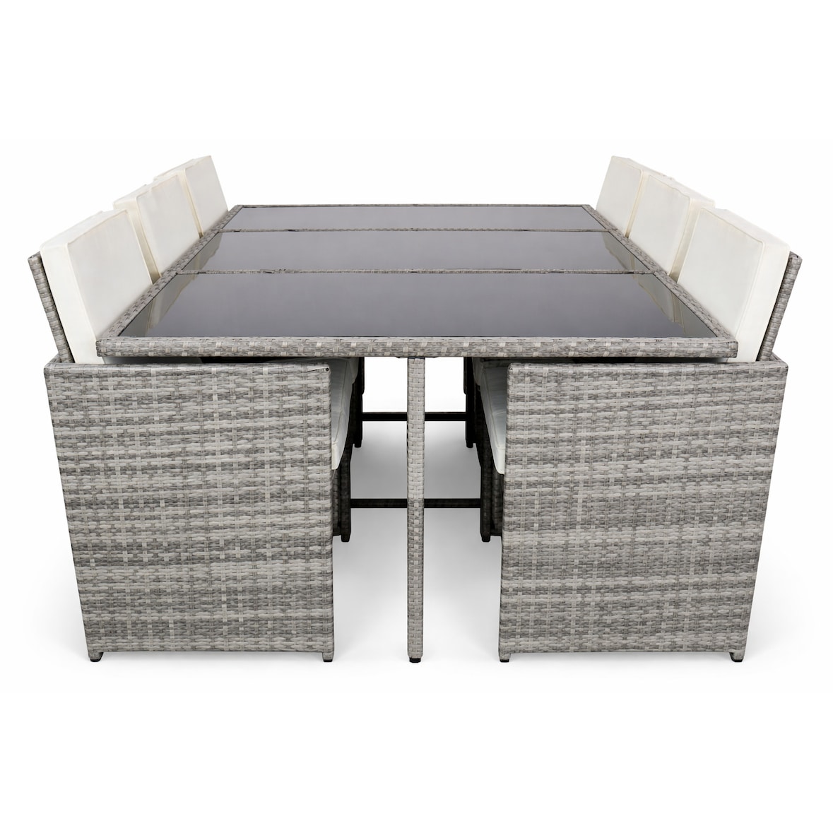 VCM Gartenmöbel-Set Raloso Grau H. 74 x B. 170 x T. 110 cm
