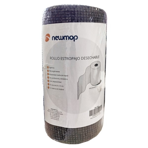 Esfregão descartável em nylon preto em rolo 25 un