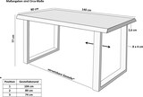 thumbnail of Esstisch Baumkante massiv Akazie eichefarben 140 x 80 silber NIAH