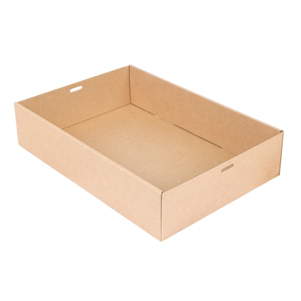 Caixa Cartão Kraft / Tabuleiro c/ Tampa Kraft – 35,9 × 25,2 × 8 cm