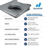 thumbnail of Abdeckplane 140 g/m² (1,5 x 6 m, Silber) wasserdichte Plane mit Ösen - Gewebeplane Schutzplane