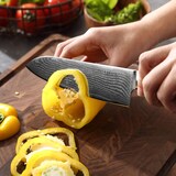 thumbnail of Wakoli Mikata 4er Damastmesser-Set mit Klingen von 8 cm bis 18 cm Länge und Griffen aus Mircata