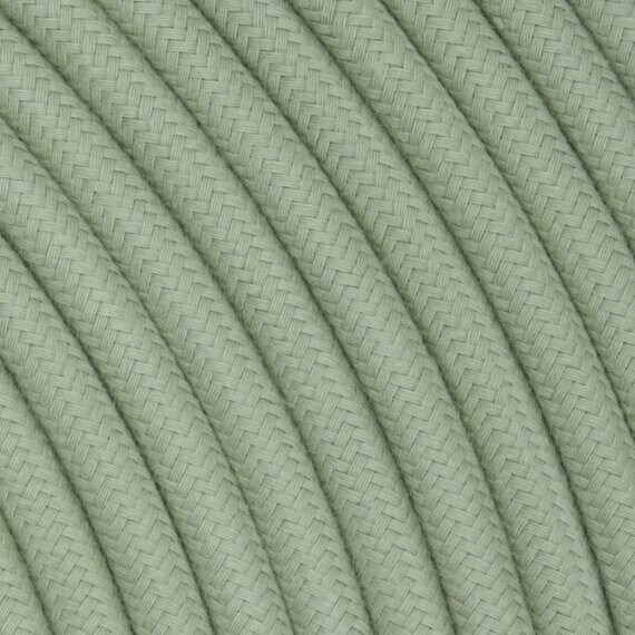 Fil Électrique Tissu Vert Amande 3x0,75mm² - Câble Électrique Textile de Qualité