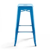 thumbnail of Sgabello da bar in metallo blu lucido