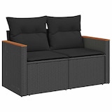 thumbnail of vidaXL Tuinbank 2-zits met kussens poly rattan zwart