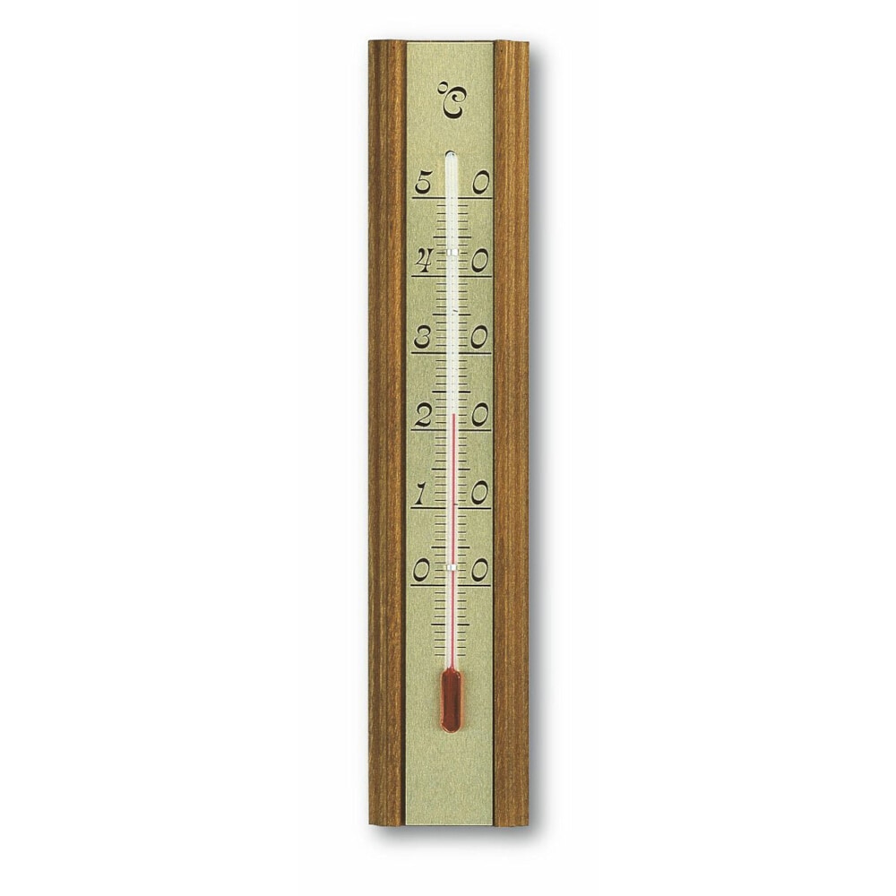 Binnen thermometer, eiken/aluminium
