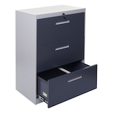 thumbnail of Armário de arquivo suspenso HWC-A10, armário de arquivo, armário de escritório, armário de aço, A4 bloqueável ~ 103x76x46cm cinzento-escuro cinzento