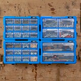 thumbnail of HMF Sortierbox für Kleinteile mit 4 Schubladen, erweiterbarer Sortimentskasten für Schrauben und Werkzeug, 8 Fächer, 29,5 x 19,5 x 16 cm, Blau-Schwarz