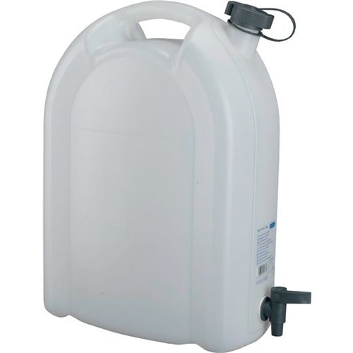 Wasserkanister 20L weiß stapelbar PE mit Ablasshahn