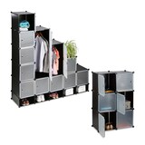 thumbnail of Relaxdays XXL Kleiderschrank Stecksystem, 25 Fächer, 5 Kleiderstangen, Schlafzimmerschrank HxB 234x180 cm, transparent