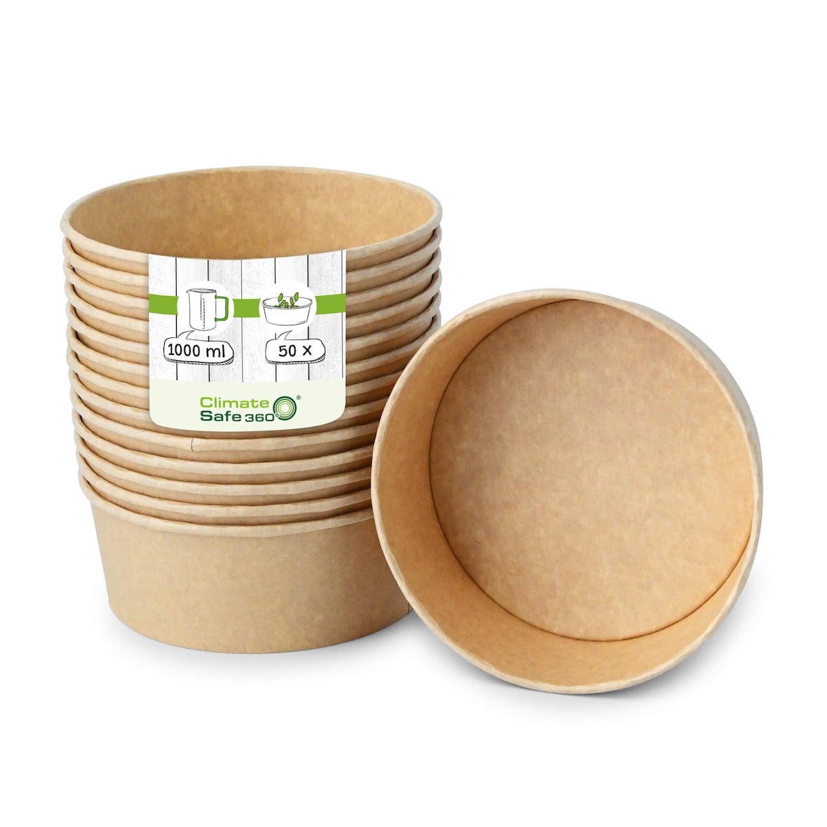 greenbox - Karton-Schalen 1000 ml, Ø 185 mm braun, rund, 50 St.