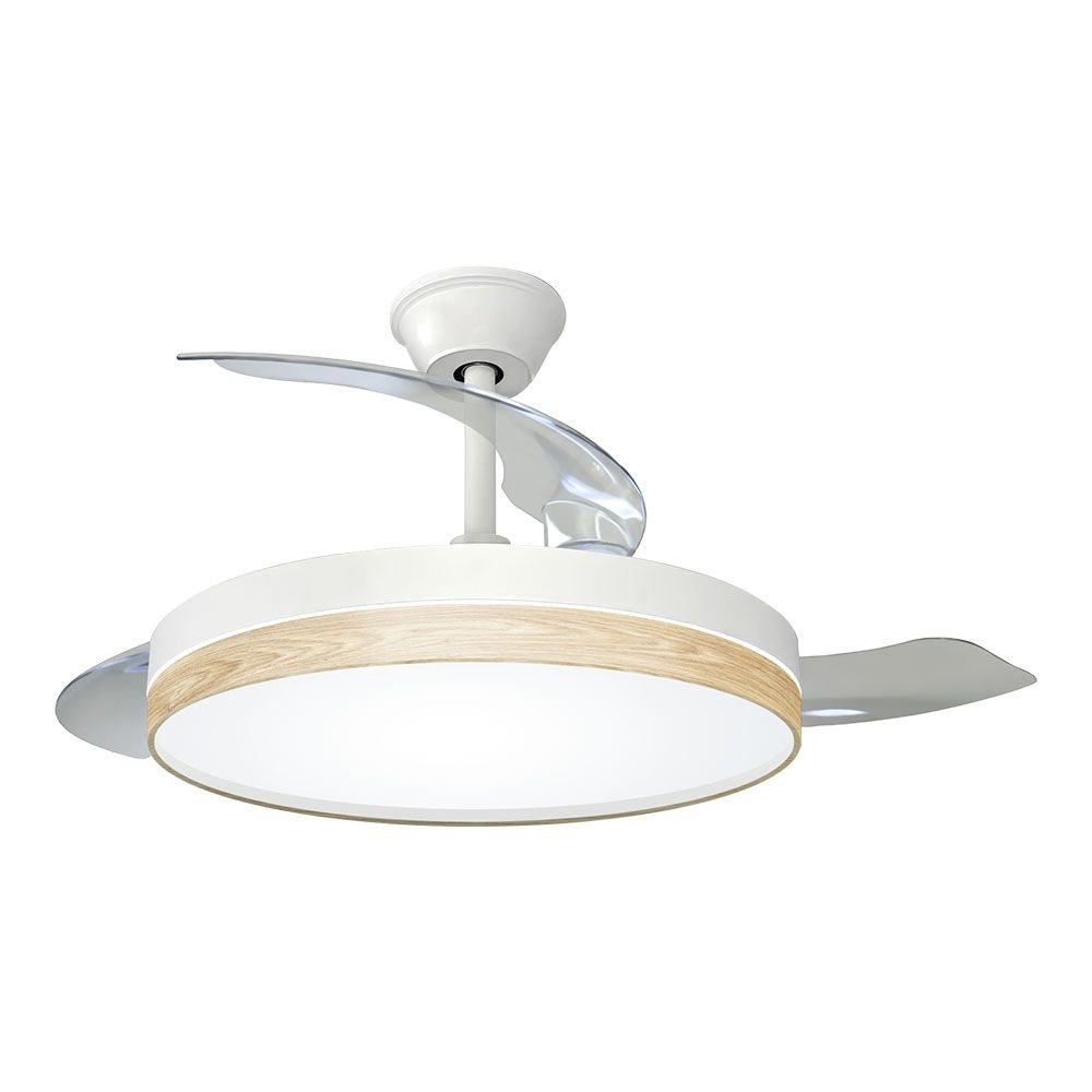 Ventilateur de plafond 3cct avec télécommande, 107 cm, bois