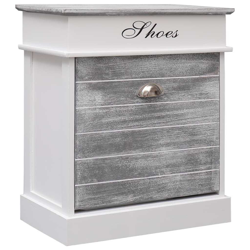 Helloshop26 - Armoire à chaussures range chaussures rangement meuble entrée couloir salon 50 x 28 x 58 cm bois de Paulownia gris 02_0021771